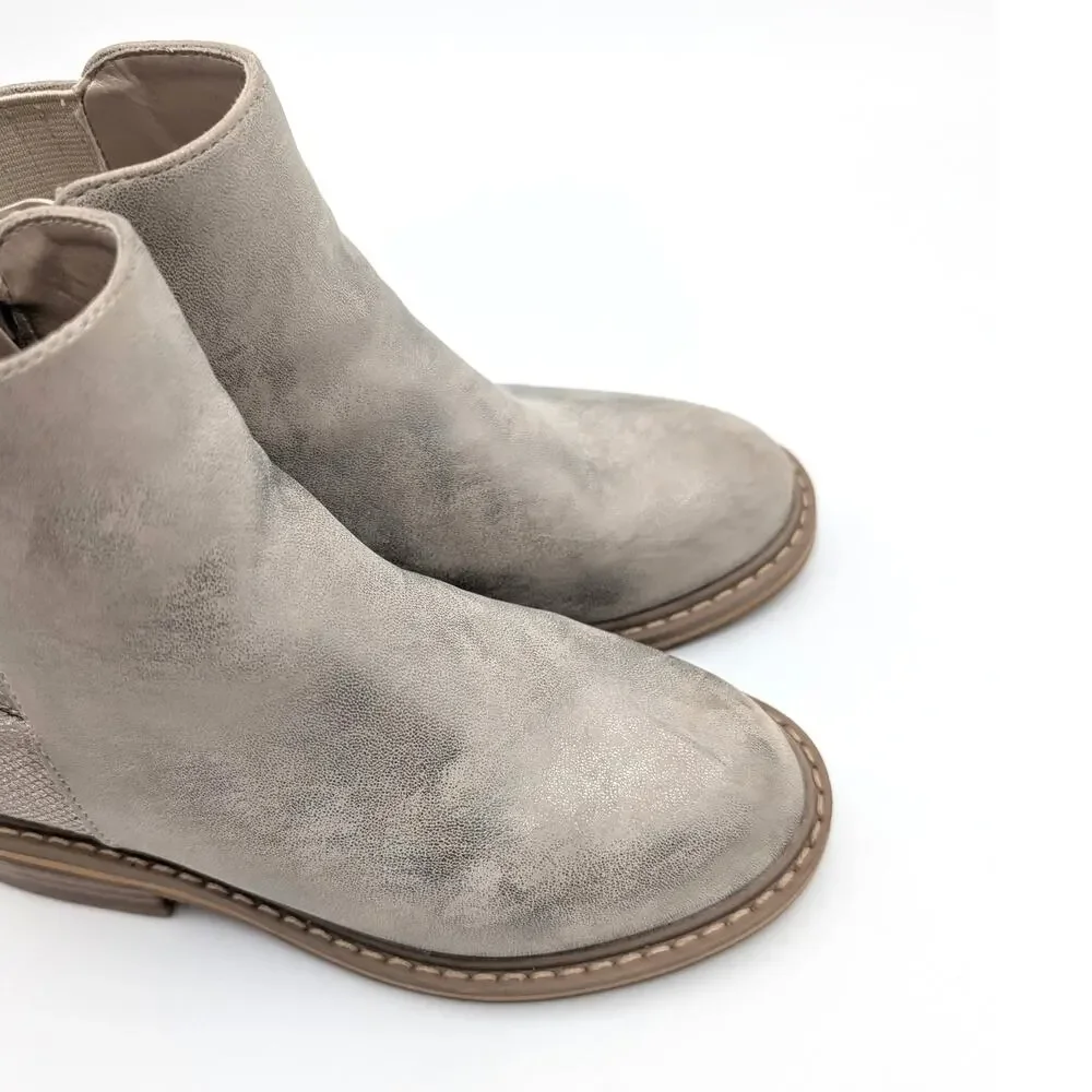 Nordstrom Flora Metallic Sparkle Zip-Up Boot Kids' Taupe Size US12M EU30